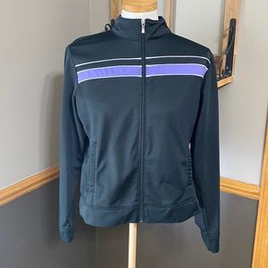 Champion black, purple & white zip up jacket size Large